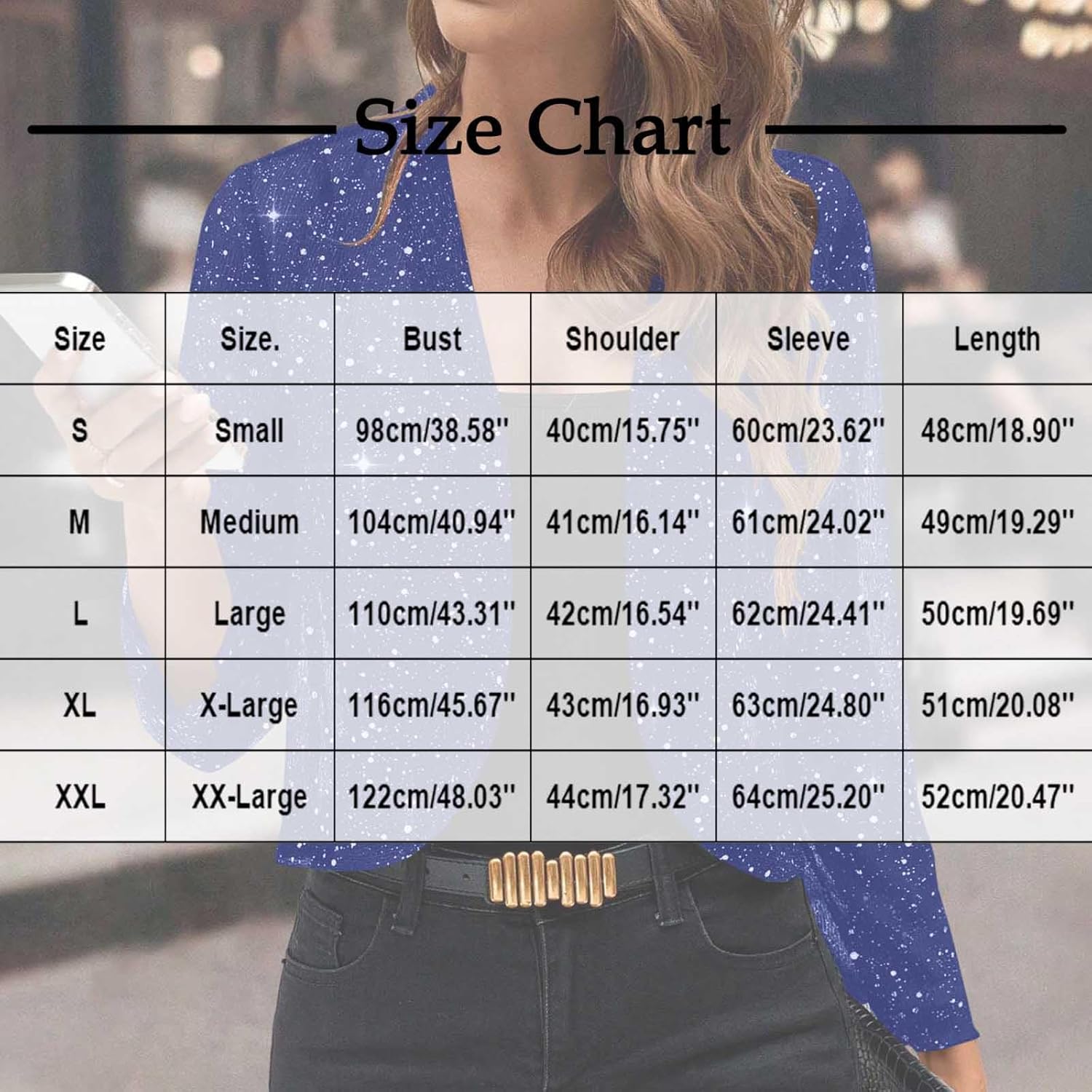 Womens Sequin Jackets 3/4 Sleeve Open Front Sparkly Blazer Jacket Shiny Bling Dressy Casual Holiday Party Coat - Image 3