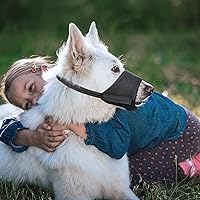 Vista 6 de Heele - Bozal para perro de nailon suave, evita mordidas, ladridos y mordisqueos - Malla transpirable, ajustable, permite beber - Para perros