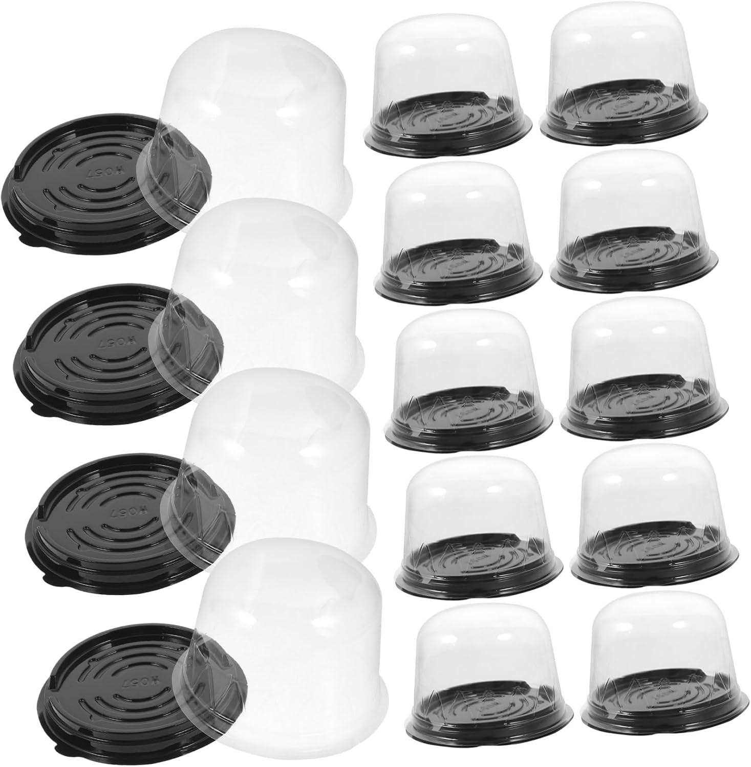 PRETYZOOM 50Pcs Cake Carrier with Lid and Handle Dessert Cups Cake Baking Box Boxes with Convenient Tape Travel Container Cup Individual Container