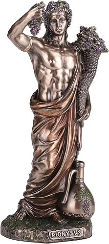 Veronese Design Escultura griega del final del bronce antiguo del dios del vino de 6 14 pulgadas de la pulgada