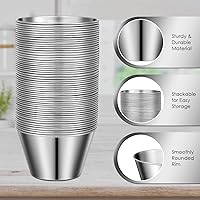 Vista 3 de 60 tazas de salsa de acero inoxidable a granel, 5 onzas, recipientes de metal para salsa, cuencos para condimentos, reutilizables, apilables