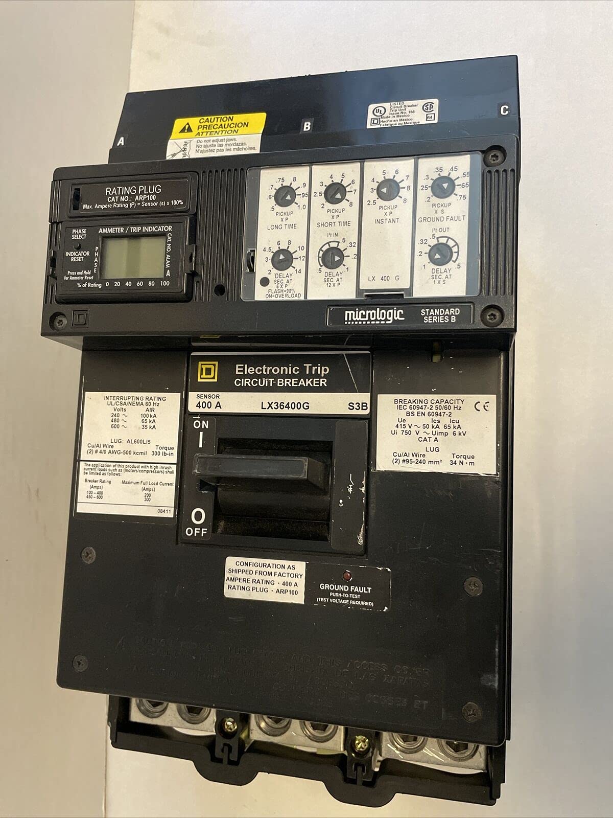 Square D Circuit Breaker 400 Amp 600V 3 Pole LX36400 Rating Plug ARP075:  Amazon.com: Tools & Home Improvement