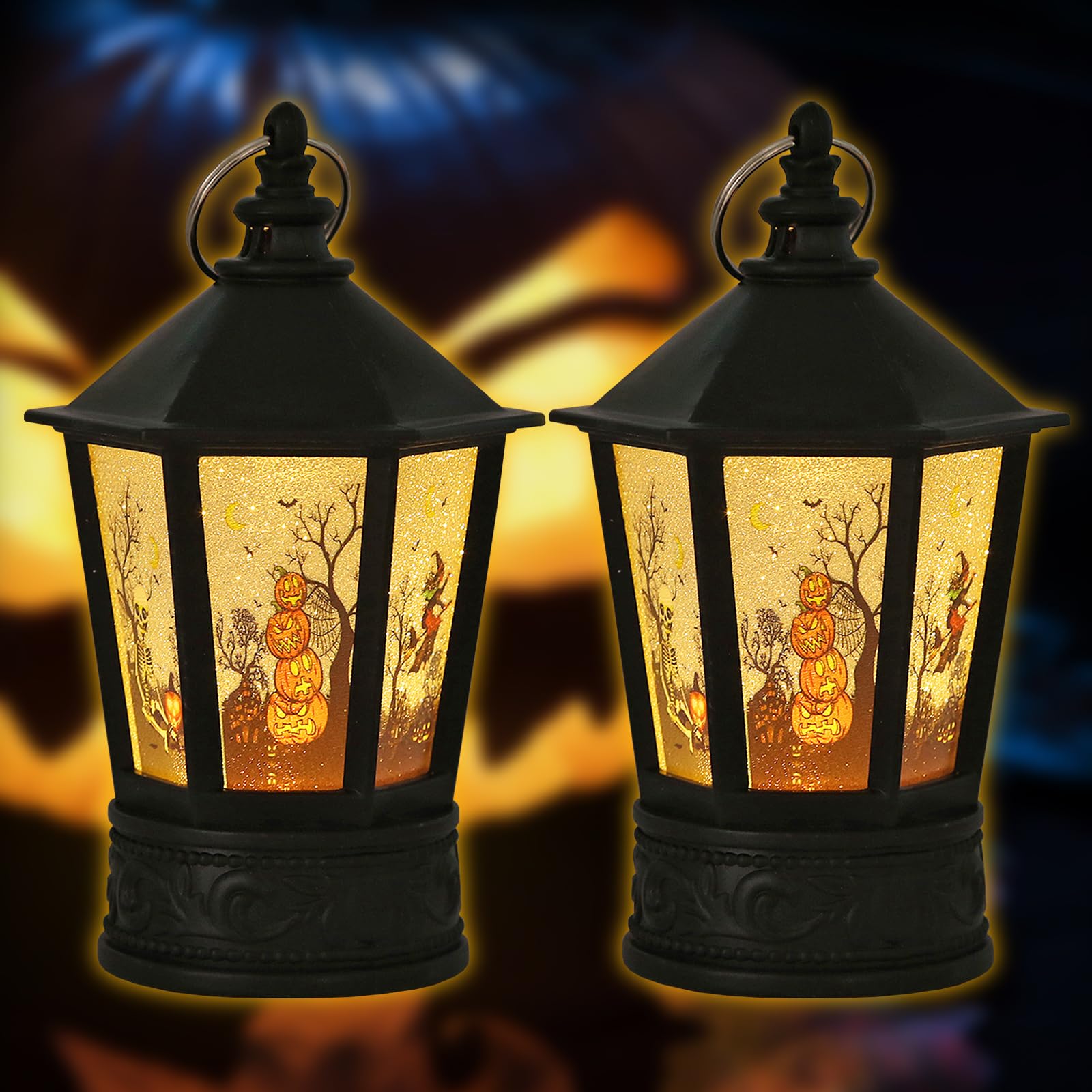 Amazon.com: Blinket Halloween Lanterns Pumpkin Witch Decorations 2