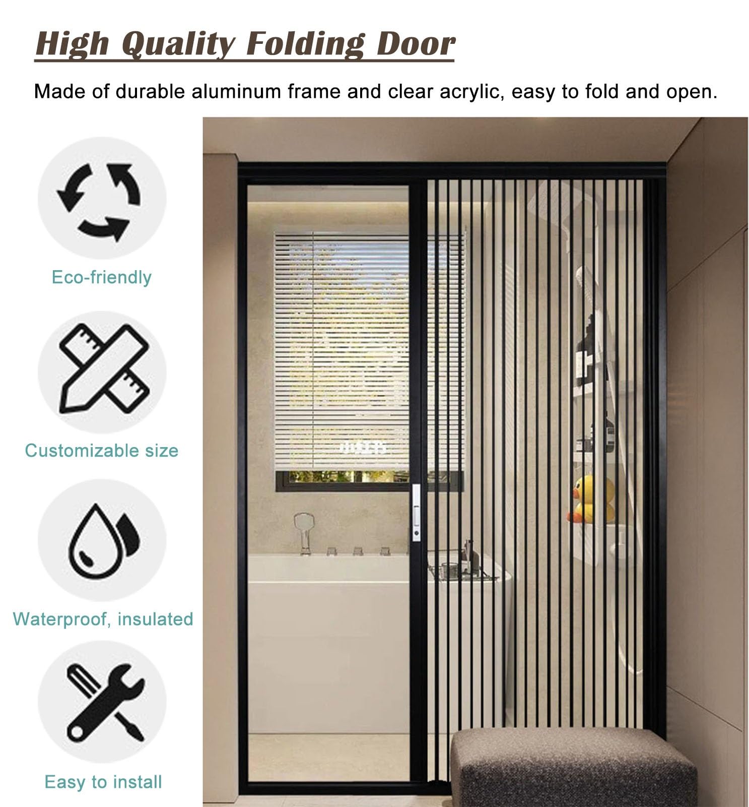 Forte Porte Accordèon Intérieur Impression Joint Rigide