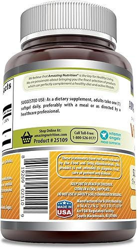 Miniatura 8 de Amazing Formulas Vitamina D3 5000 UI cápsulas blandas  Vitamina más importante para una función corporal óptima  Apoya la salud ósea la salud