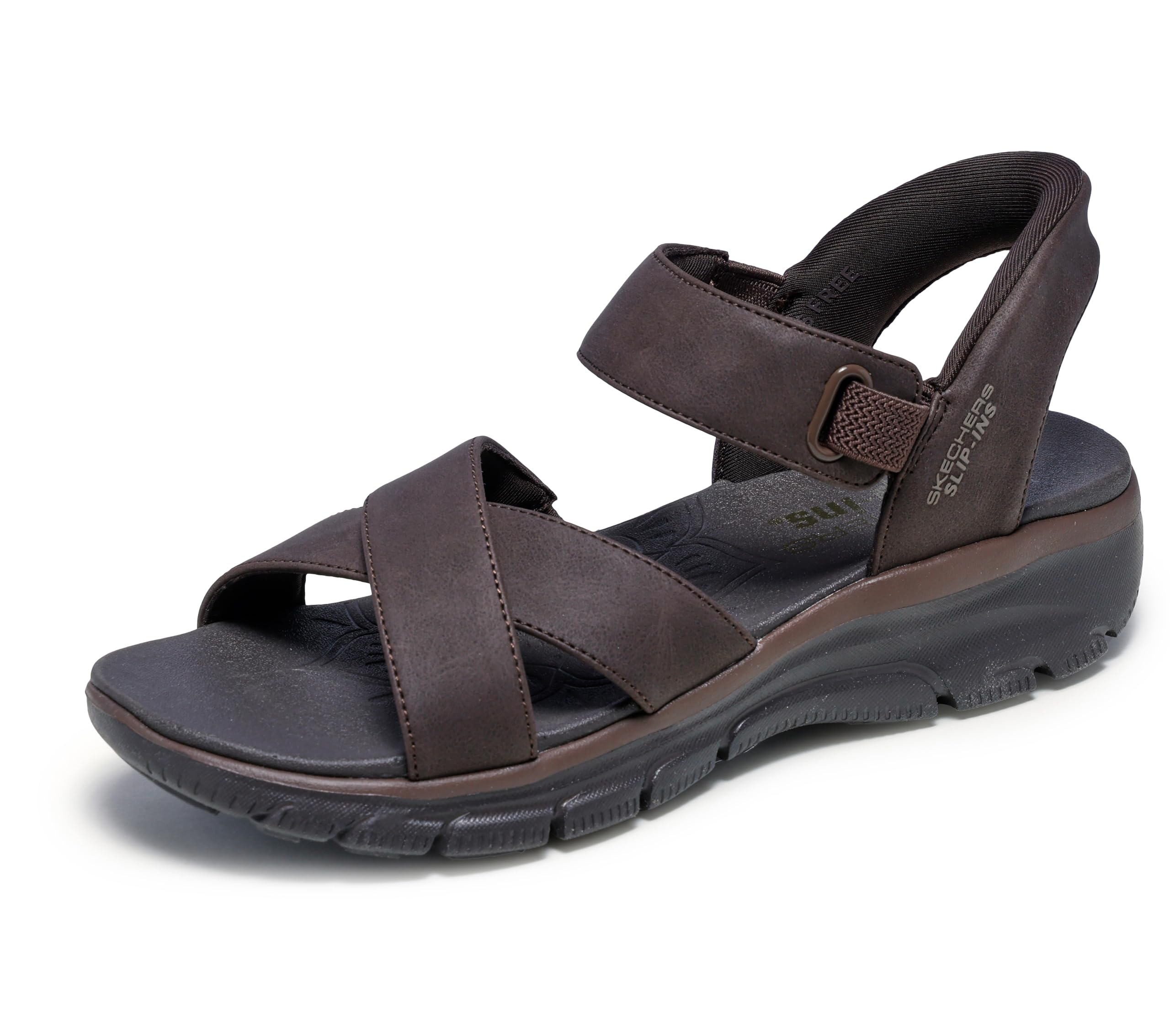 Skechers Damen Easy Going Somewhere Sunny Slip-InTurnschuhe, Chocolate Duraleather/Gore, 39 EU