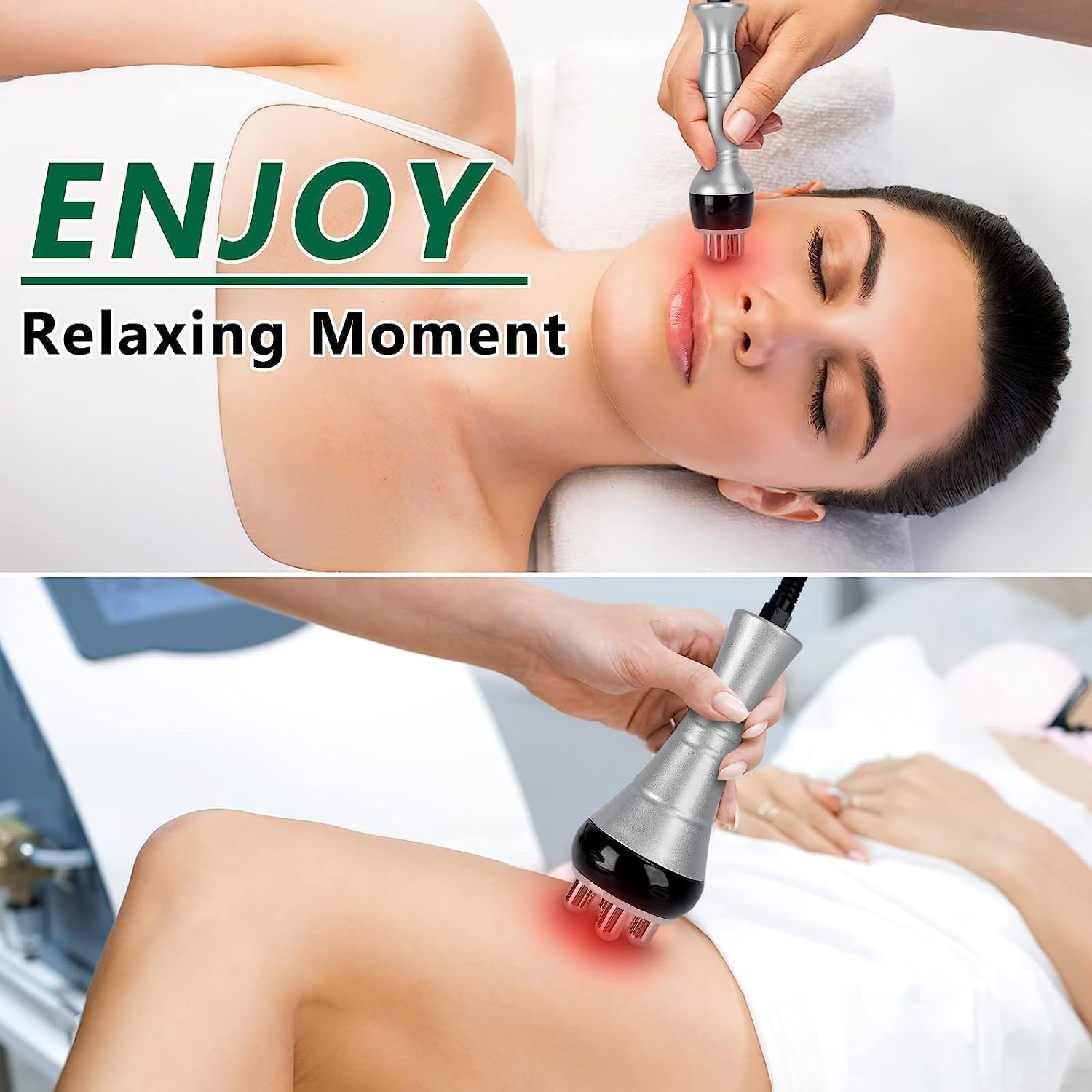 Cozion Radiofrecuencia Facial y Corporal Profesional 40K cavitacion y Radiofrecuencia Aparatos Masajeador anticelulitico Máquina de Adelgazamiento de Belleza Masajeador Celulitis (S)