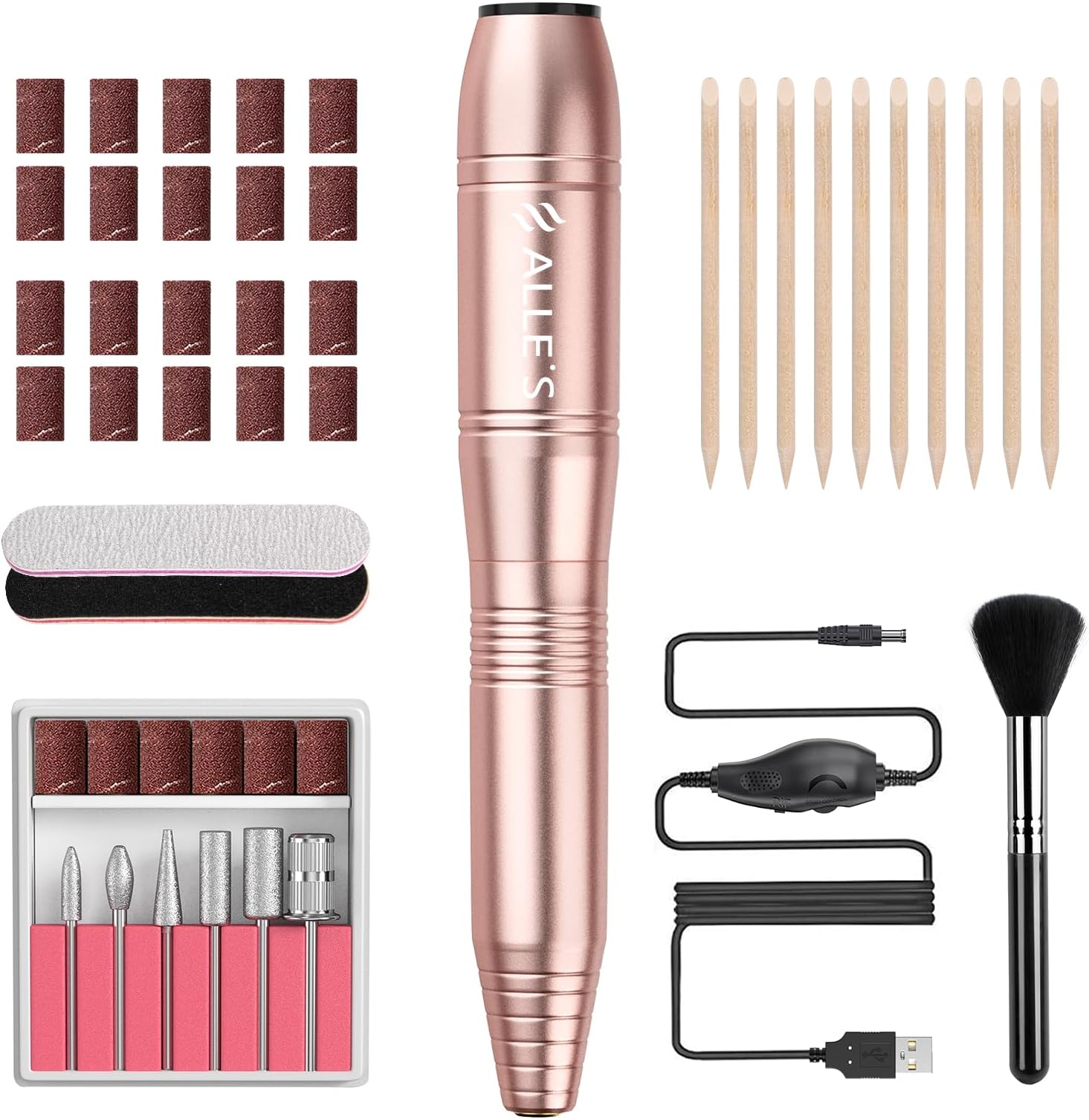 20000RPM Electric Nail Drill Compact Portable Efile Professional Manicure Pedicure Nail File Drill Kit for Acrylic, Gel Nails and Home Salon Use