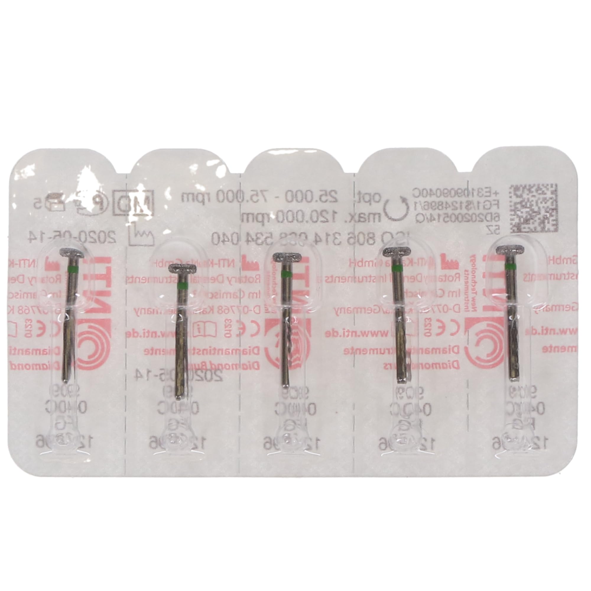 Axis Dental M856-010 NTI FG Friction Grip #856-010 Round End Taper Medium Grit Diamond Burs 5/Pk