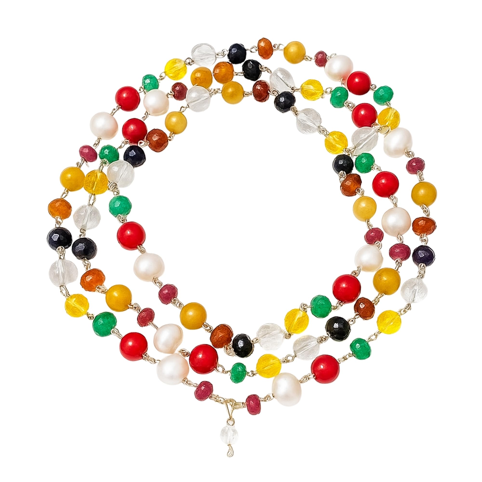 Natural Navratna Mala with Large Beads | Original Navagraha 9 Gemstone Rosary for Astrology, Chakra Healing, Meditation & Vastu Dosh Remedy | Spiritual Jap Mala-image-23
