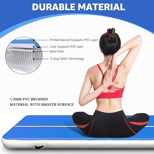 Miniatura 4 de 1316FT*6.6FT*8INCH Gymnastics Tumbling Mat Inflatable Tumble Track, Inflatable Air Gymnastics Tumbling Mat,With Electric Air Pump for Home