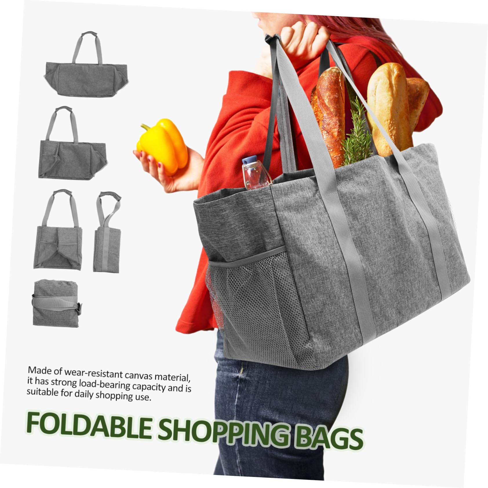 Bolsa de Compra Plegable Gran Capacidad Reutilizable para Supermercado Picnic Playa Viaje Portátil