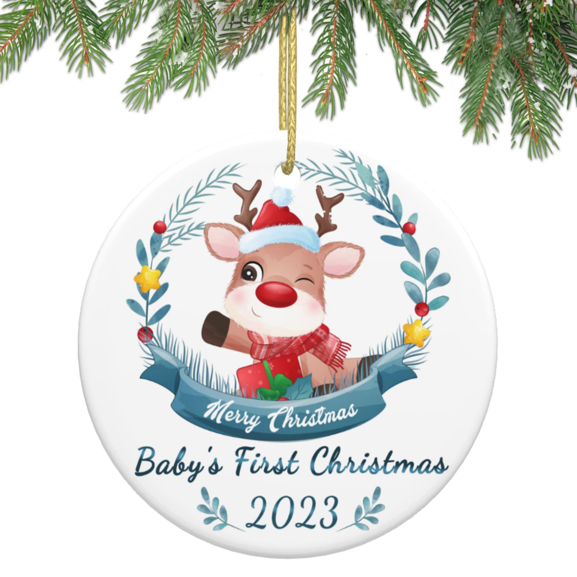 Amazon.co.jp: Baby First Christmas オーナメント 2023年
