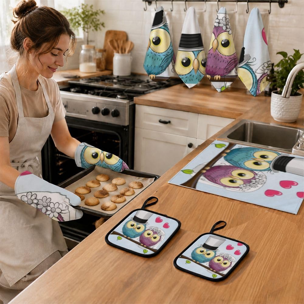 9PCS Wedding Owl Coppia Cucina Decor e Accessori Set