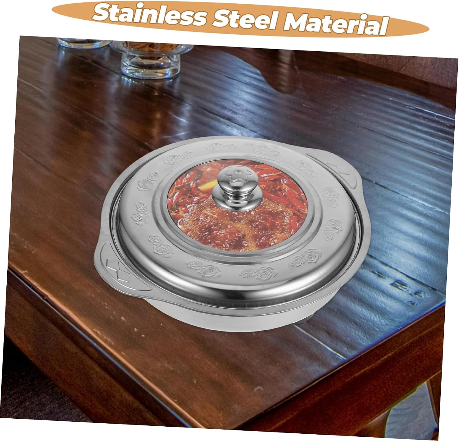 Stainless Steel Buffet Tray Glass Lid Party Food Warmer Catering Pan for Buffet Decorative Serving Trays for Party