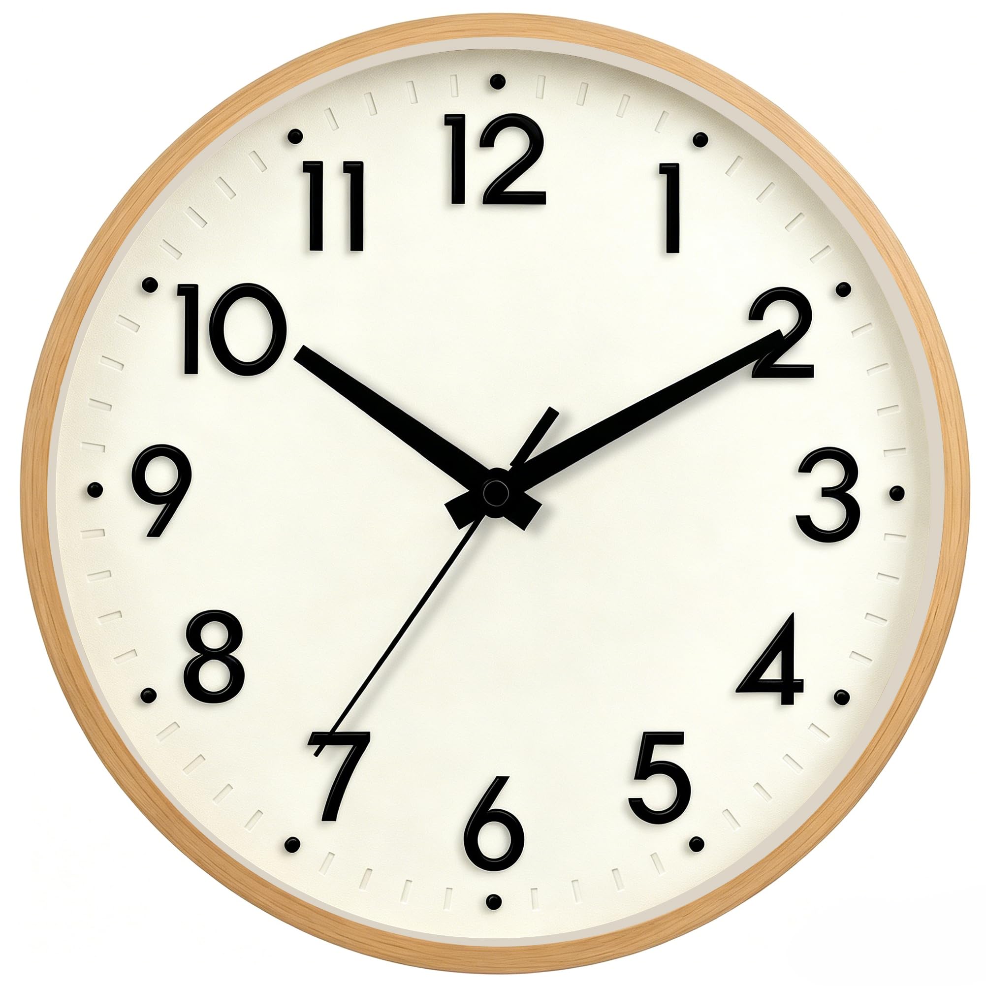 Mosewa Small 8 Inch Wall Clock Battery Operated Silent Non Ticking Analog