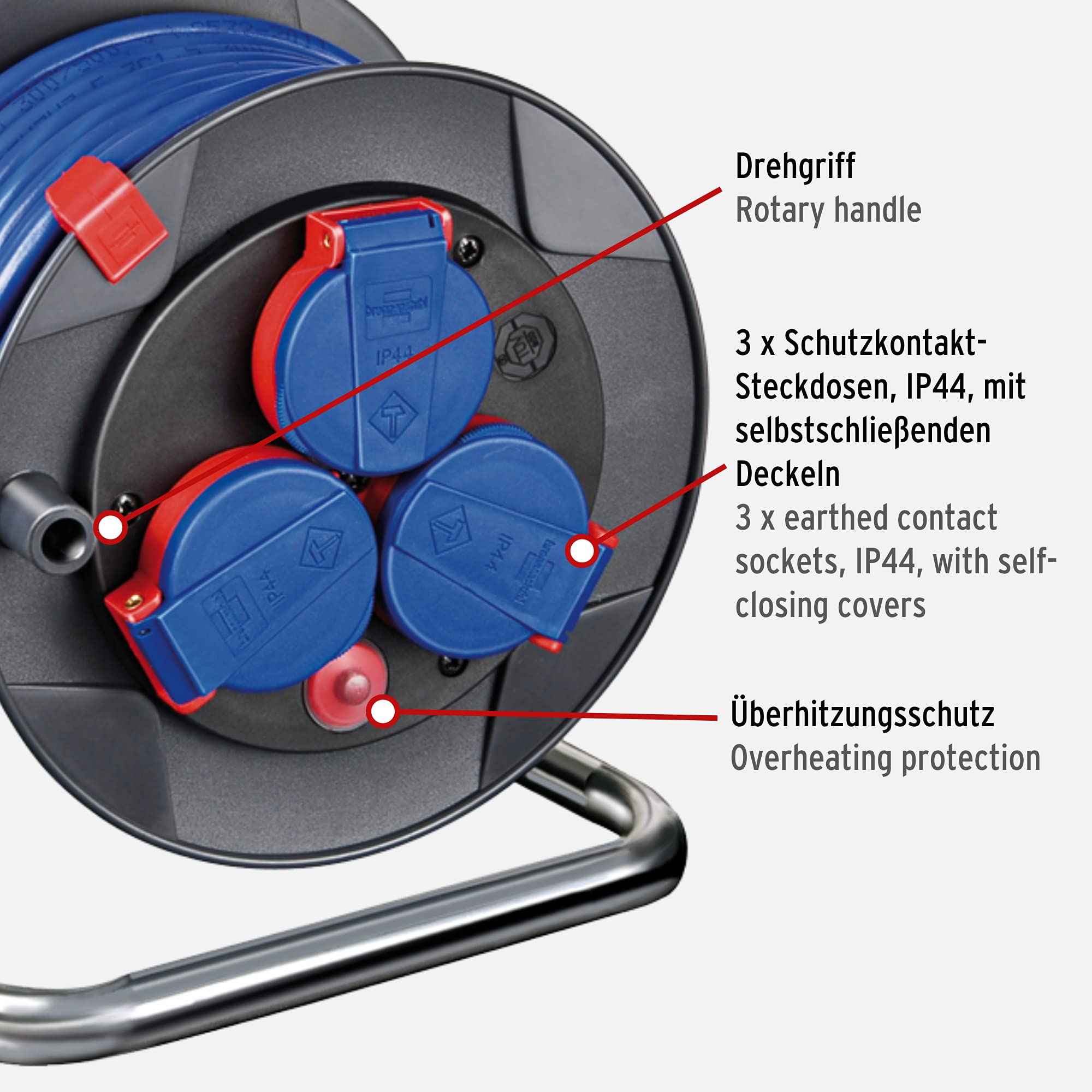 Brennenstuhl 1079180004 Cable Reel, blue, 1079850 : Amazon.de: DIY  
