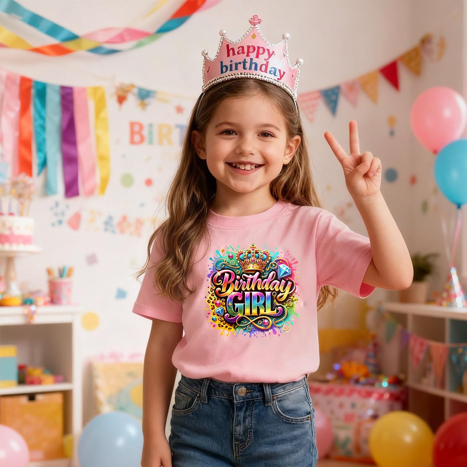 Birthday Girl Shirt 2nd 3rd 4th 5th 6th 7th 8th Girls Birthday T-Shirt Cotton Short Sleeve Tee Top - Image 6