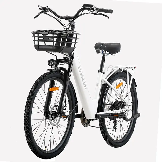 Cysum 26 Inch Elektrische Fiets met Mand - Unisex Stadsfiets 48V