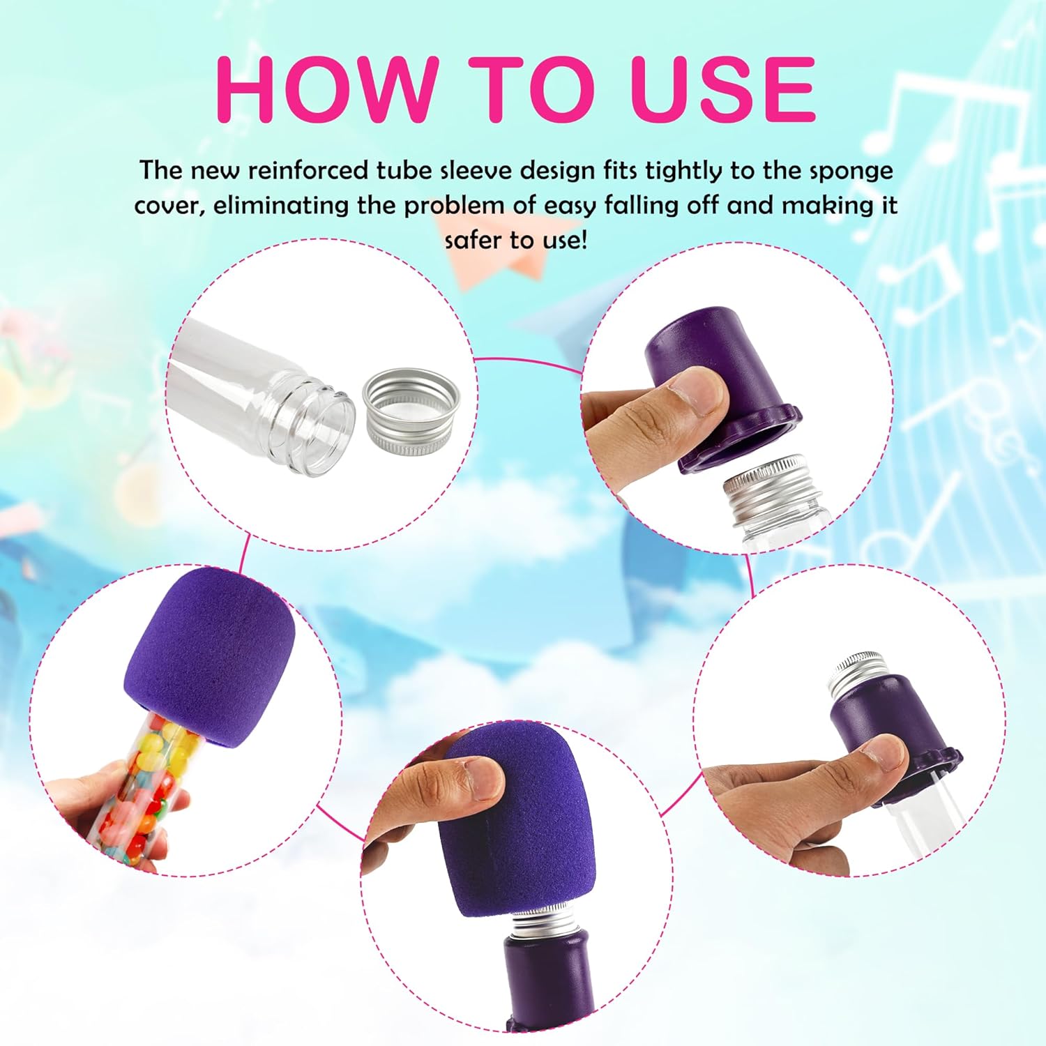 60 Pcs/20 Set Microphone Candy Tubes Plastic Toy Microphone Colorful Fake Prop Rock Star Toy Disco Singer Stage Costume Prop Birthday Party Favors