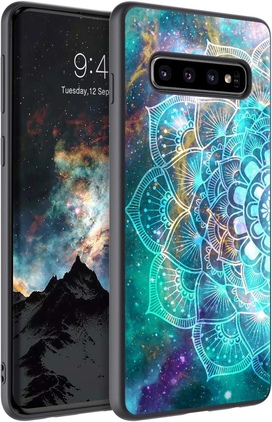 BENTOBEN Galaxy S10 Case 6.1 inch, Slim Fit Glow in The Dark Anti-Scratch Protective Hybrid Hard PC Soft TPU Bumper Cover Phone Cases for Samsung Galaxy S10 (6.1”), Mandala in Galaxy…