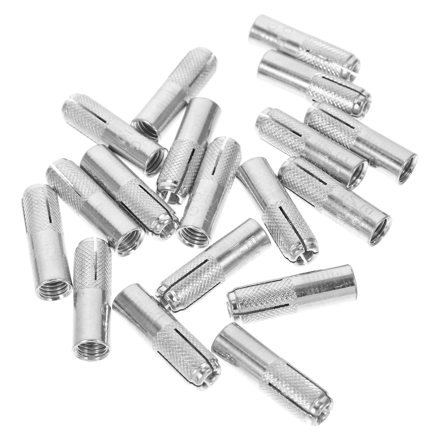 Unomor 50pcs Professional Concrete Knurled Anchors Carbon Steel Knurled Expansion Anchors for Construction Bridge
