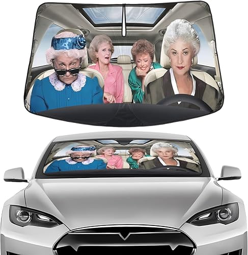 Miniatura 46 de GENANY Divertido parasol para parabrisas para sedán, SUV, camión (55 x 29 pulgadas), parasol de automóvil, bloquea los rayos UV, accesorios