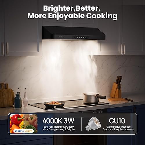 Miniatura 8 de Campana extractora de 30 pulgadas para debajo del gabinete, rejillas de ventilación VIKIO HOME para cocina, campanas de ventilación de 30 pulgadas