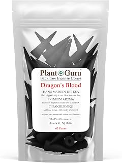 Dragons Blood Charcoal Incense Cones 2" BACKFLOW - 60 Pack Bulk - Natural Scented Cones Handmade Hand Dipped