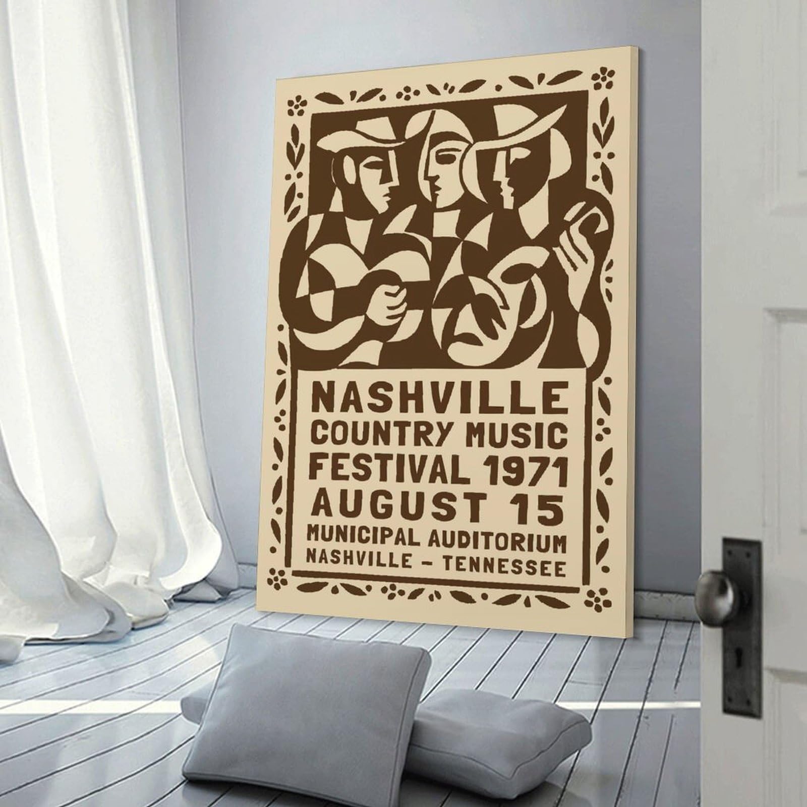 Junmoney Frame-Style-2 Nashville Country Festival Home Decor Wall Art, 20X30inch(50X75cm), For Apartment Walls, Studios Or Work Areas, Stylish Wall Art For Fresh Spaces