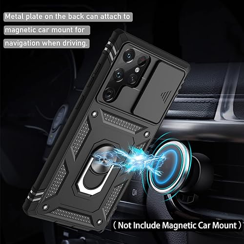 Miniatura 3 de Jeylly Funda para Galaxy S22 Ultra con protector de pantalla, funda S22 Ultra con cubierta deslizante para lente de cámara, grado militar, a prueba