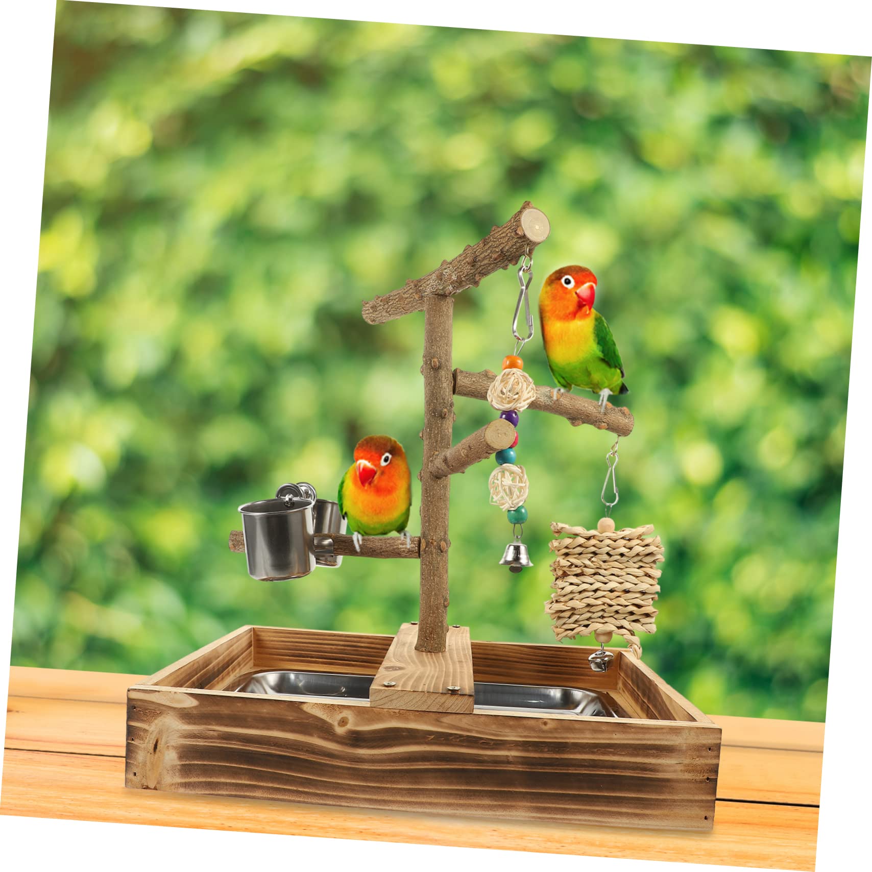 TOYANDONA Soporte de Madera para Aves Accesorio para Jaula de Periquitos Juguete para de Instalar y Resistente