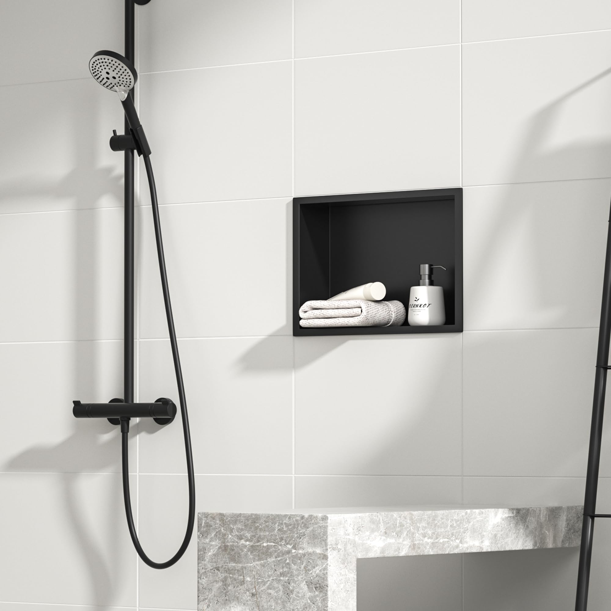 Stainless Steel Shower Niche 12" X 18", No Tile Needed Wall Niche With - View #9