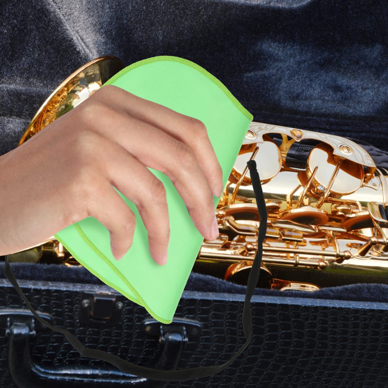 SUPVOX Saxophone Cleaning Cloth Soft Wiping Cloth for Clarinet Flute and Sax Inside Tube Cleaner Practical Wind Instrument Maintenance Tool Green - Image 2