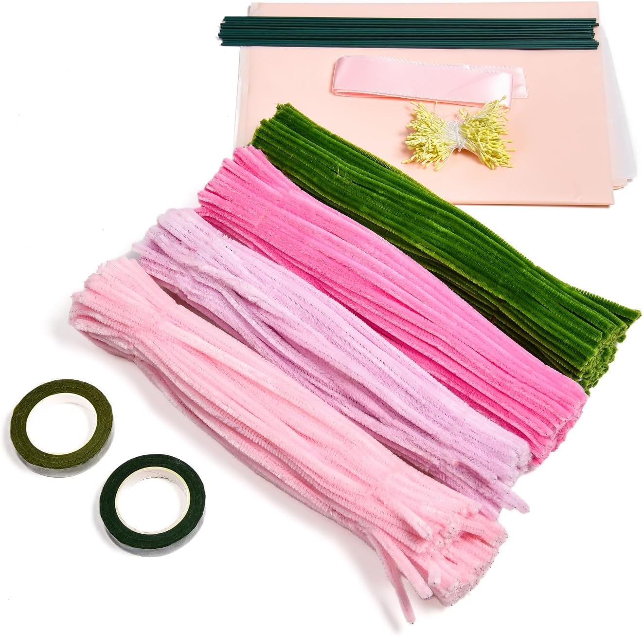 400Pcs Pipe Cleaner Craft Chenille Stems for Flower Pipe Cleaners Kit Art Craft Supplies Projects Supplies for Creative DIY Decoration Wedding Party Birthday Gifts