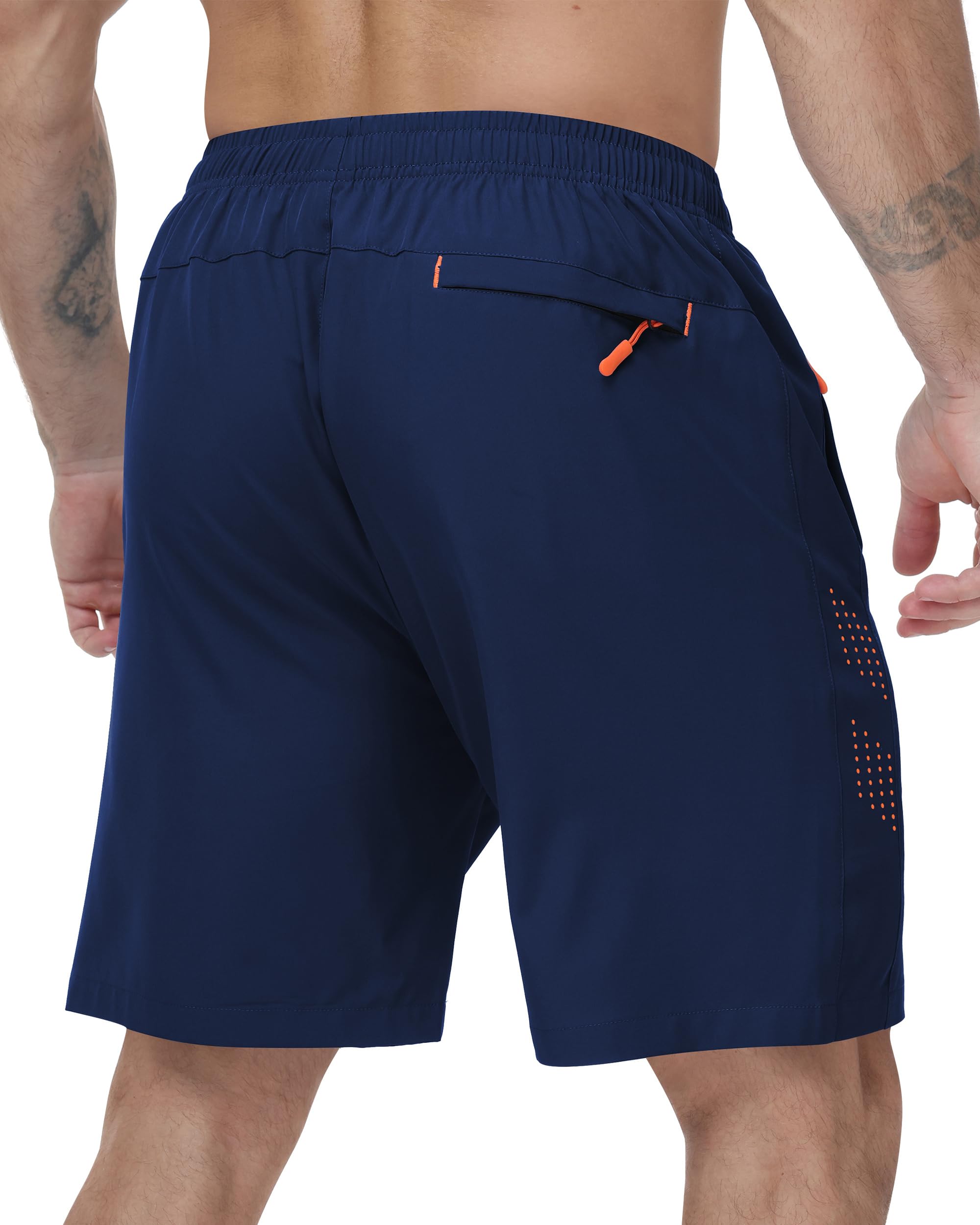 Pantaloni sportivi da uomo, corti, leggeri, sportivi, estivi, con tasche con cerniera, confezione da 2 pezzi