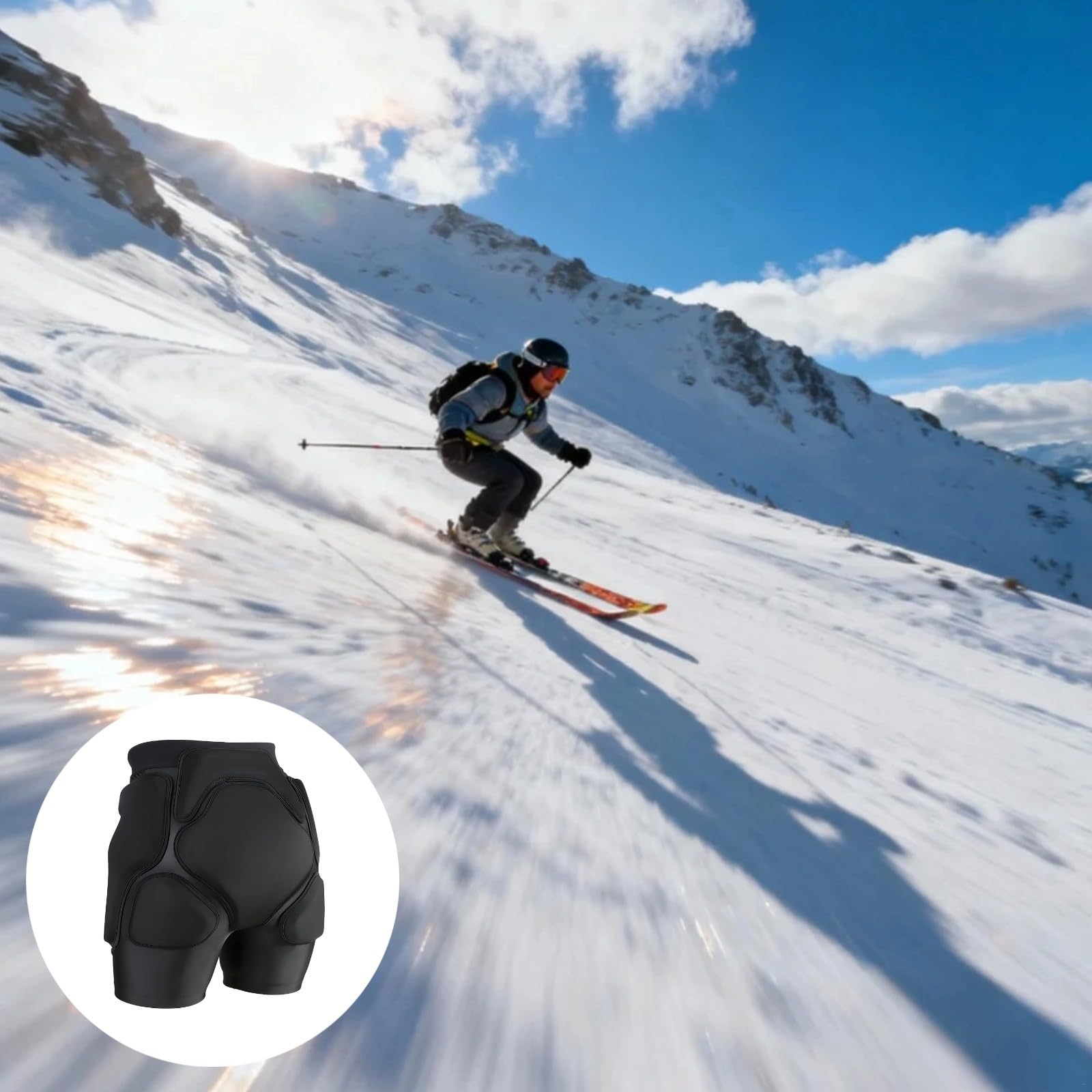 Generic Spodenki ochronne 3D Crash Pad, Hip Butt Tailbone, sprzęt udarowy do jazdy na łyżwach, snowboardzie, narciarstwie