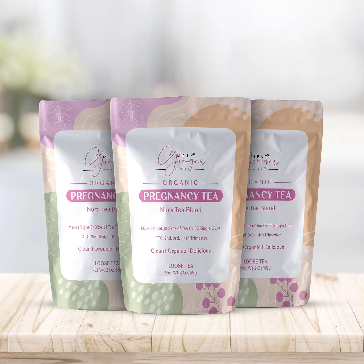 Pregnancy Nora Tea ll Loose Tea ll Makes 32 Single Cups of Tea OR Larger Batches ll for TTC, 2nd, 3rd Trimester ll Nursing Friendly (3 Pouches) - New Look -