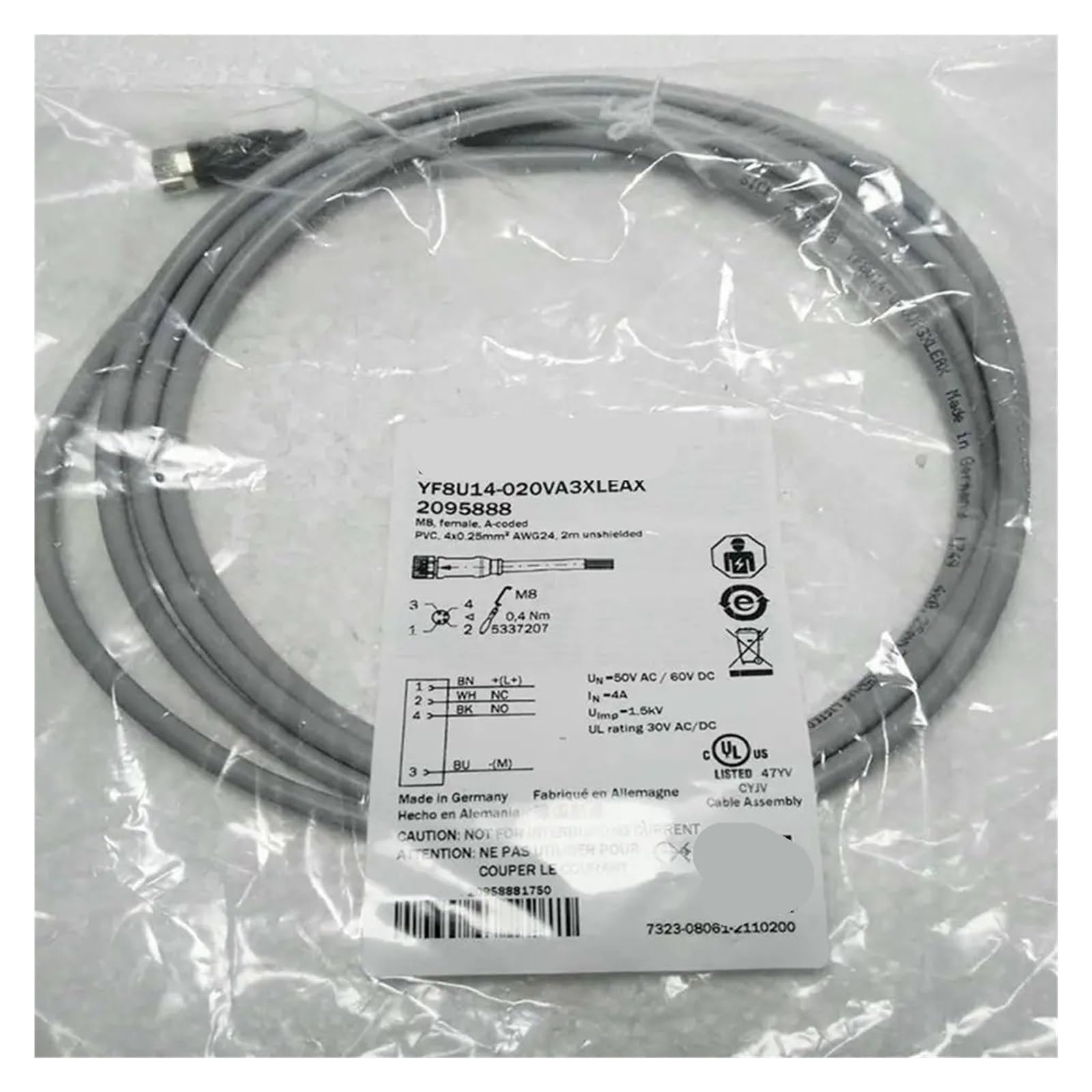 CXFCIHFT Connecting cables with female connector YF8U14-020VA3XLEAX YF8U14-050VA3XLEAX YG8U14-020VA3XLEAX YG8U14-050VA3XLEAX(YF8U14-050VA3XLEAX)