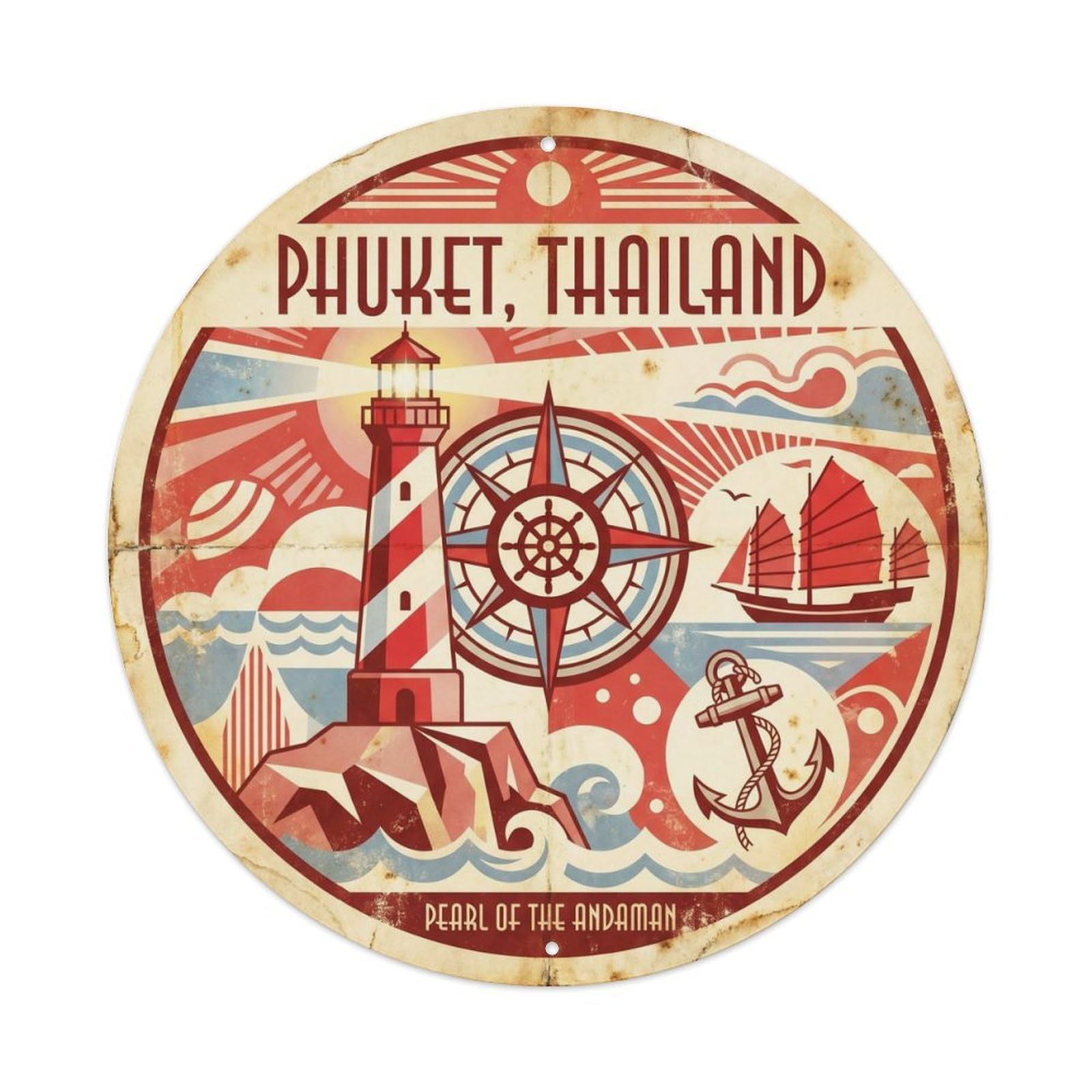 Phuket Promthep Cape Lighthouse Island Viewpoint Metal Tin Sign