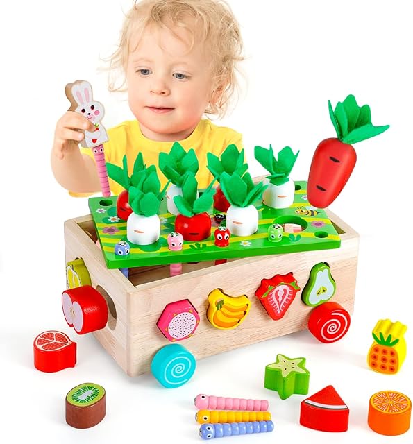 KmmiFF Montessori Toys for 1 Year Old Girls Gifts,Wooden Shape Sorter Toddler Toys for 1-3 Year Old Boys, Birthday Gifts for 1 2 Year Old Girl,Educational Toys for Baby Toys 12 Months