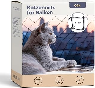 Katzennetz für Balkon und Fenster 5x5m katzenschutznetz mit hochfestem Nylon, balkonnetz für Katzen katzennetz ohne Bohren, katzennetz für Balkon