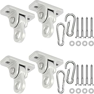 3500lb Heavy Duty Porch Swing Hangers Kit, with Screws Bolts for Wooden Sets Playground Porch Patio Yoga Seat Indoor Outdoor Hanging Snap Hooks (4 Pack Silver)
