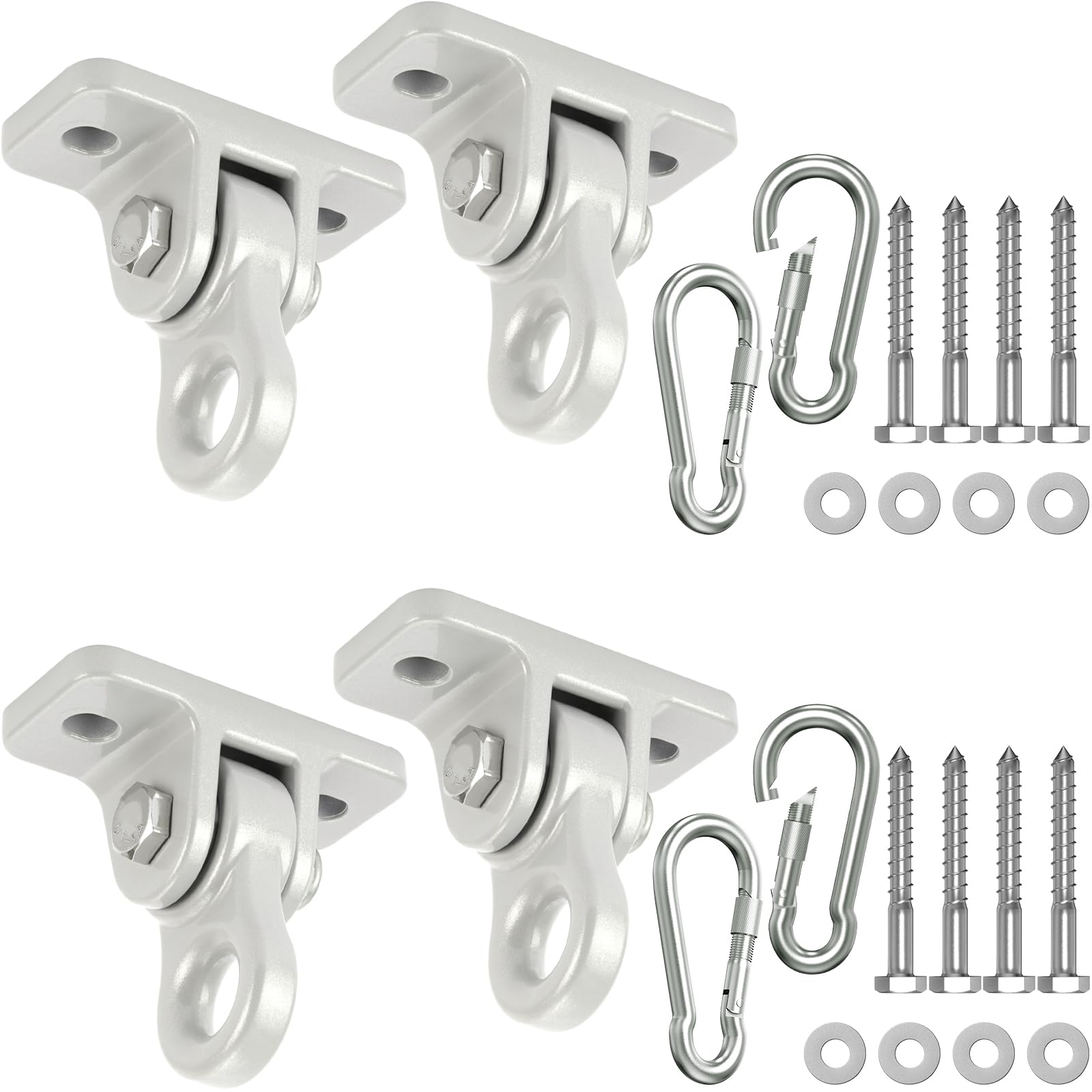 Photo 1 of 3500lb Heavy Duty Porch Swing Hangers Kit Swing Set Accessories 4 Pack Silver