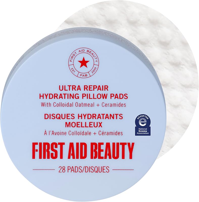 Ultra Repair Hydrating Pillow Pads, Soothing Daily Hydration Pads with Colloidal Oatmeal, Ceramides & Squalane, Boosts Moisture Absorption, Barrier Support for Dry and Sensitive Skin