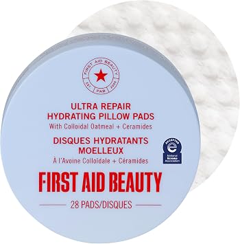 First Aid Beauty Ultra Repair Hydrating Pillow Pads - Soothing & Hydrating Face Pads with Colloidal Oatmeal & Ceramides, for Dry & Sensitive Skin, 60-Count