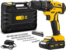 Parafusadeira Furadeira Profissional Sem Fio A Bateria 12v 10mm 3/8 Com Maleta Brocas Bits Pb3200k Oz