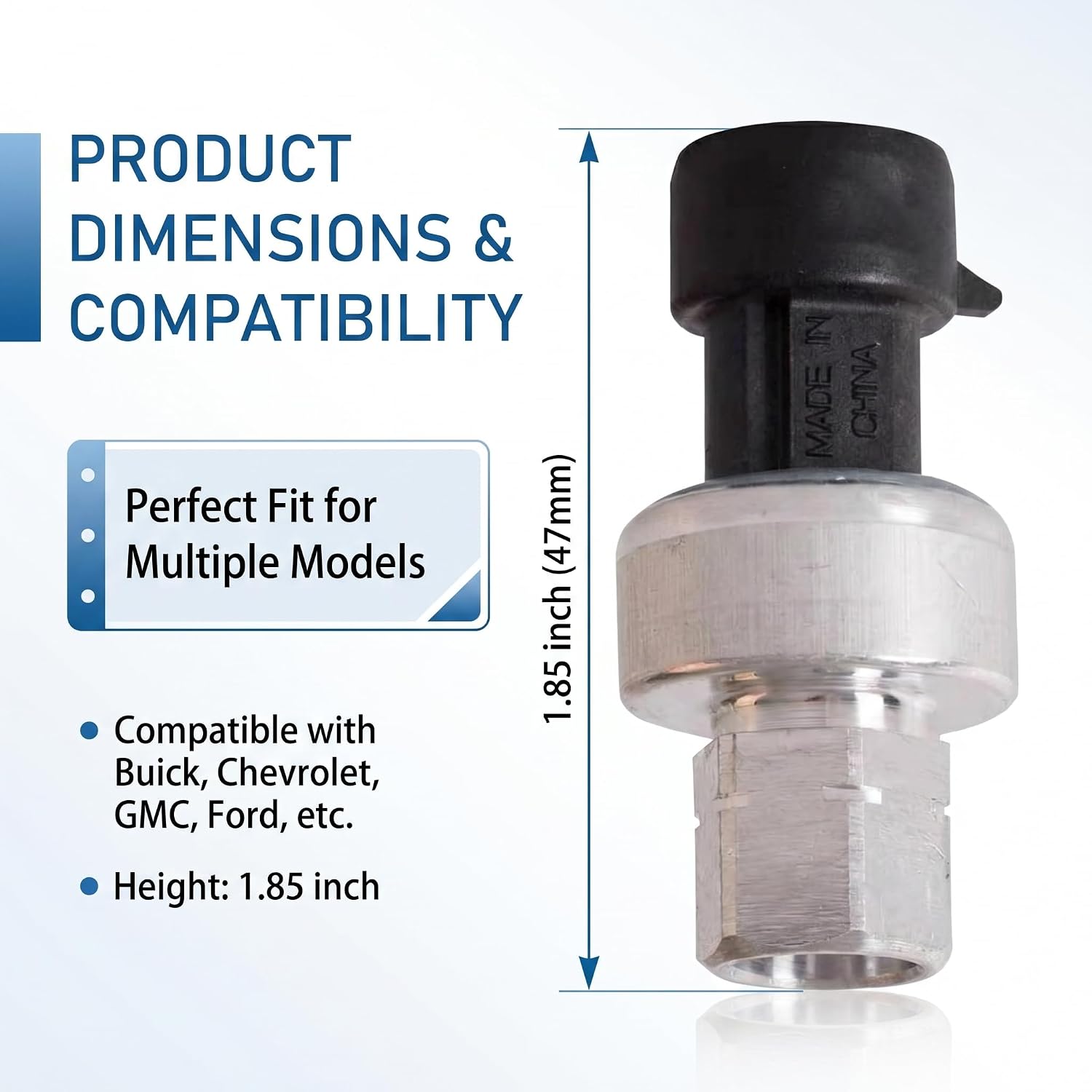 1 PC Car Air Conditioning Pressure Sensor, Replacement Number 13587668 13502759, A/C Refrigeration Pressure Switch, Compatible with Buick Chevrolet GMC Opel Saab (Silver)
