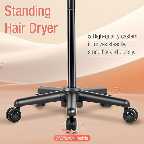 Miniatura 5 de Ionic - Secador de pelo profesional con capucha de 1500 W, secador de pelo de pie con 3 modos, ajuste de tiempo y controles táctiles, secador de