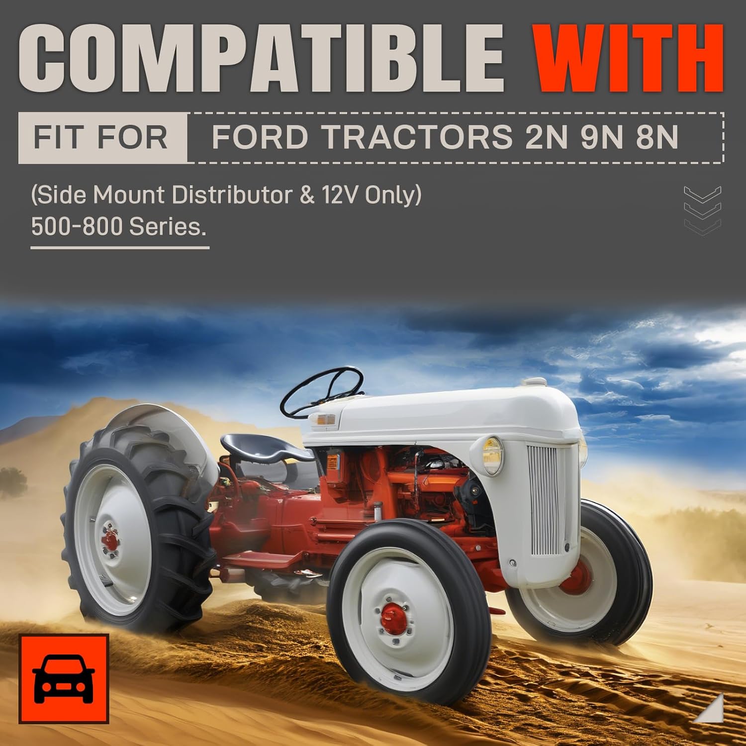 1244A Electronic Ignition Conversion Kit Compatible With Ford Tractors 2N 8N 9N 4 Cylinder Series 500 to 800, Side Mount Distributor & 12V Only